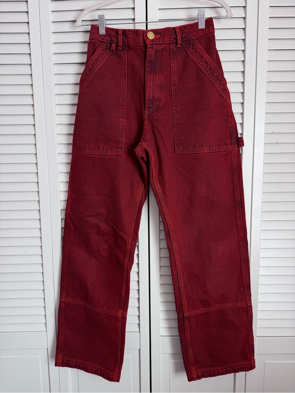 Big Bud Press Carpenter Jeans Pants Rare Burned Red Color Utility Unisex XS